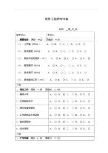 軟件工程師考評表