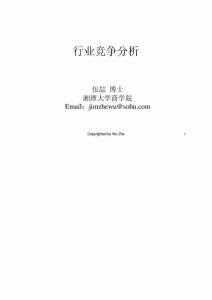 2010秋--行業分析