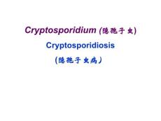 医学寄生虫学：Cryptosporidium (隐孢子虫)