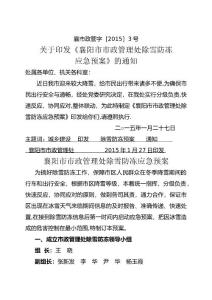 市政管理處除雪防凍應(yīng)急預(yù)案