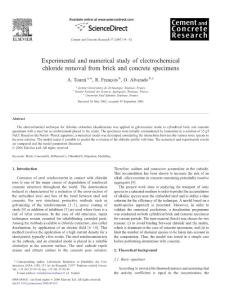 Experimental and numerical study of electrochemical chloride removal from brick and concrete specimens