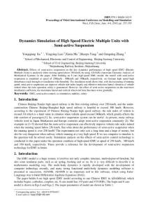 Dynamics Simulation of High Speed Electric Multiple Units with Semi-active Suspension