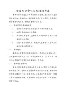 項目安全責任目標考核辦法