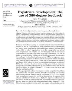 Expatriate development the use of 360-degree feedback