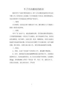 牛子宫内膜炎的防治