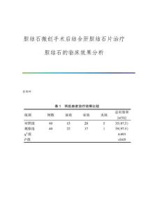 胆结石微创手术后结合肝胆结石片治疗胆结石的临床效果分析