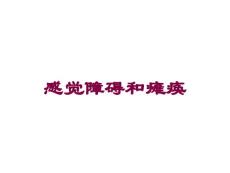 感觉障碍和瘫痪培训课件