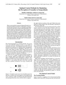 Optimal Control Methods for Simulating the Perception of Causality in Young Infants