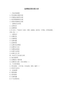 品牌服裝策劃案大綱