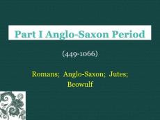 Part I Anglo-Saxon Period