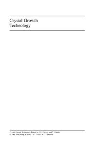Crystal Growth Technology(WILEY)