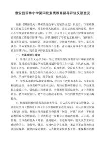 素質(zhì)教育督導(dǎo)評(píng)估反饋意見(jiàn)