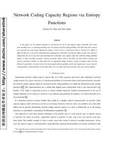 【59页精品】Network Coding Capacity Regions via Entropy Functions