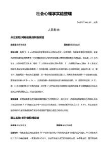 實驗心理學—社會心理學-每篇一個社會實驗