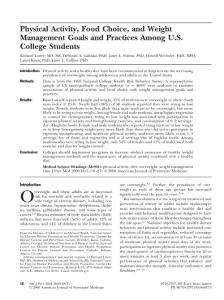 physical activity food choices and weight management