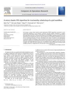 A rotary chaotic PSO algorithm for trustworthy scheduling of a grid workflow