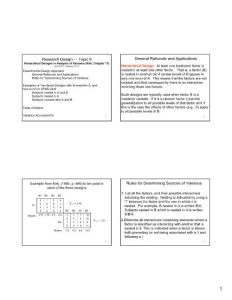 Hierarchical Designs in Analysis of Variance