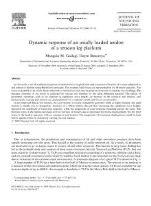 Dynamic response of an axially loaded tendon of a tension leg platform