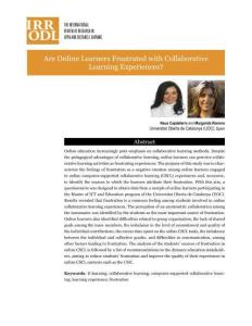 Are Online Learners Frustrated with Collaborative Learning Experiences?