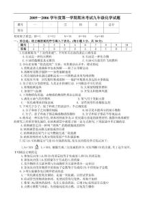 九年级上学期期末化学试题