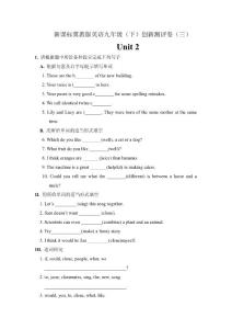 新课标冀教版英语九年级（下）创新测评（三）