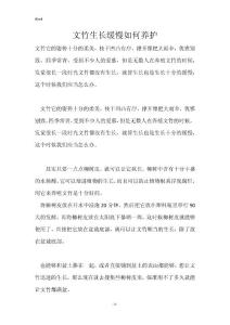 文竹生长缓慢如何养护