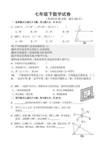 初一下学期数学试卷