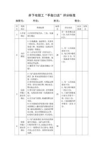 井下电钳工手指口述评分标准