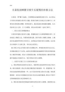 韭菜收割频繁导致生长缓慢的补救方法