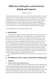 英美政黨對比英文