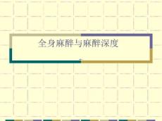 [医学]全身麻醉与麻醉深度