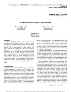 A TLP SOLUTION FOR 8000 FT WATER DEPTH