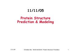 111105 Protein Structure Prediction & Modeling &