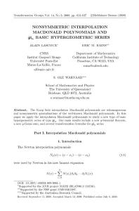 NONSYMMETRIC+ INTERPOLATION +MACDONALD POLYNOMIALS AND gln BASIC HYPERGEOMETRIC SERIES