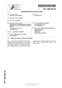 UROPEAN PATENT APPLICATIONS