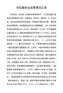 市區服務業發展情況匯報