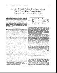 Inverter output voltage synthesis using novel dead time compensation