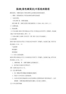 肠痈临床路径