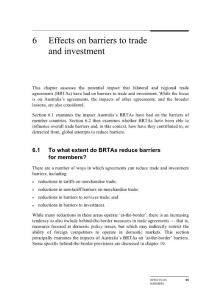 Effects on barriers to trade