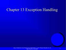 Chapter 13 Exception Handling