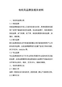 電吹風品牌及相關材料
