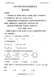 2023泰安市東平縣中考一模數(shù)學(xué)試題