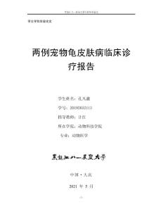 动物医学-两例宠物龟皮肤病临床诊疗报告