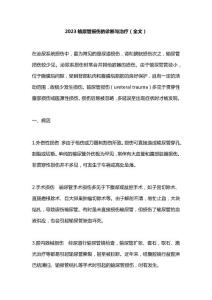 2023输尿管损伤的诊断与治疗（全文）