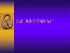 言语功能障碍的治疗