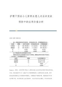 护理干预在小儿肾积水患儿术后并发症预防中的应用价值分析