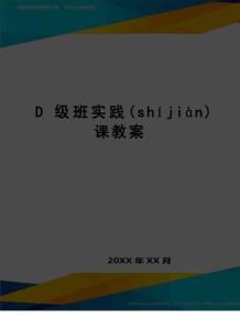 最新D級班實踐課教案(共5頁)