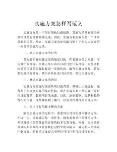 实施方案怎样写范文