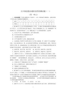 九年级思想品德单元测试题2990876573