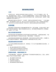 通讯瘫痪应急预案
